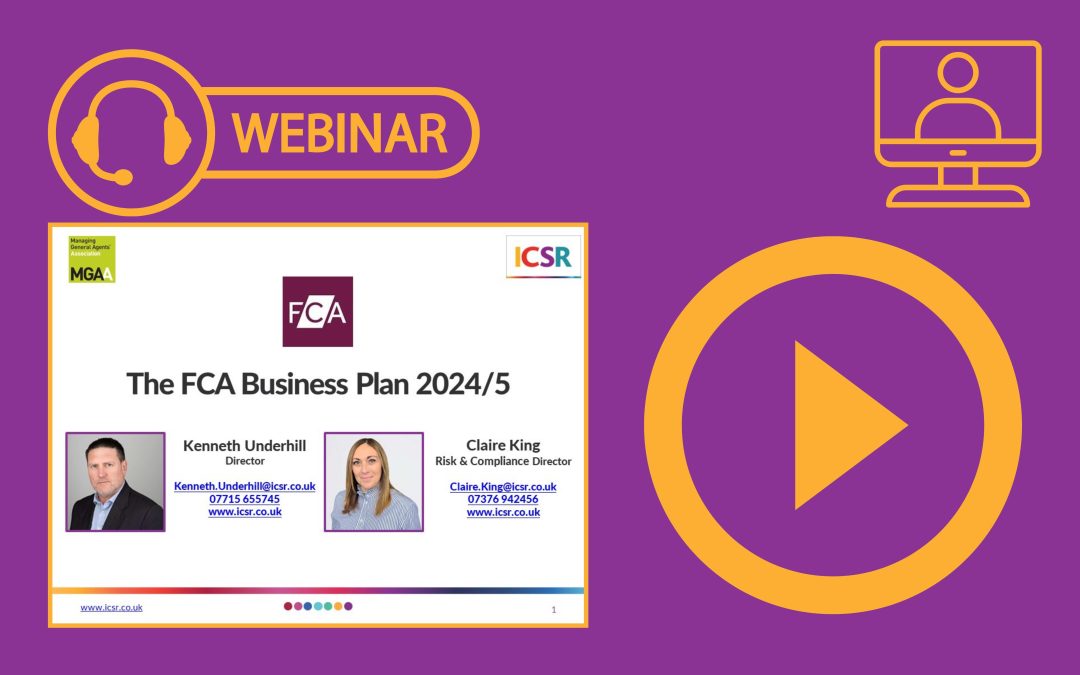 Webinar Recording: The FCA Business Plan & Strategy 2024/5 – A Look At The Key Points